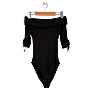 Topshop Off the Shoulder Foldover Bodysuit